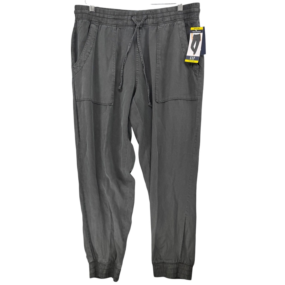 NEW Gap Tencel Jogger Womens M Charcoal Grey Pull On Elastic Waist QLP1073S